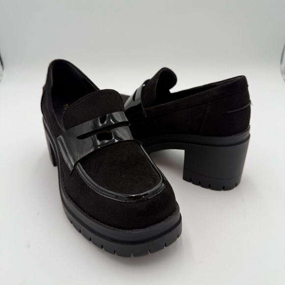 Torgeis‎ Women’s Noelli Slip On Platform Heeled Clogs Penny Loafers Black 8 NWOT - Picture 1 of 9